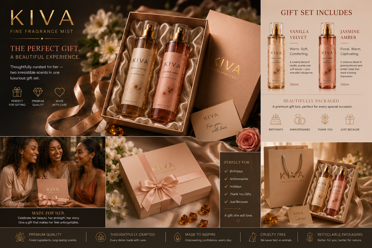KIVA gift set — the perfect gift, a beautiful experience